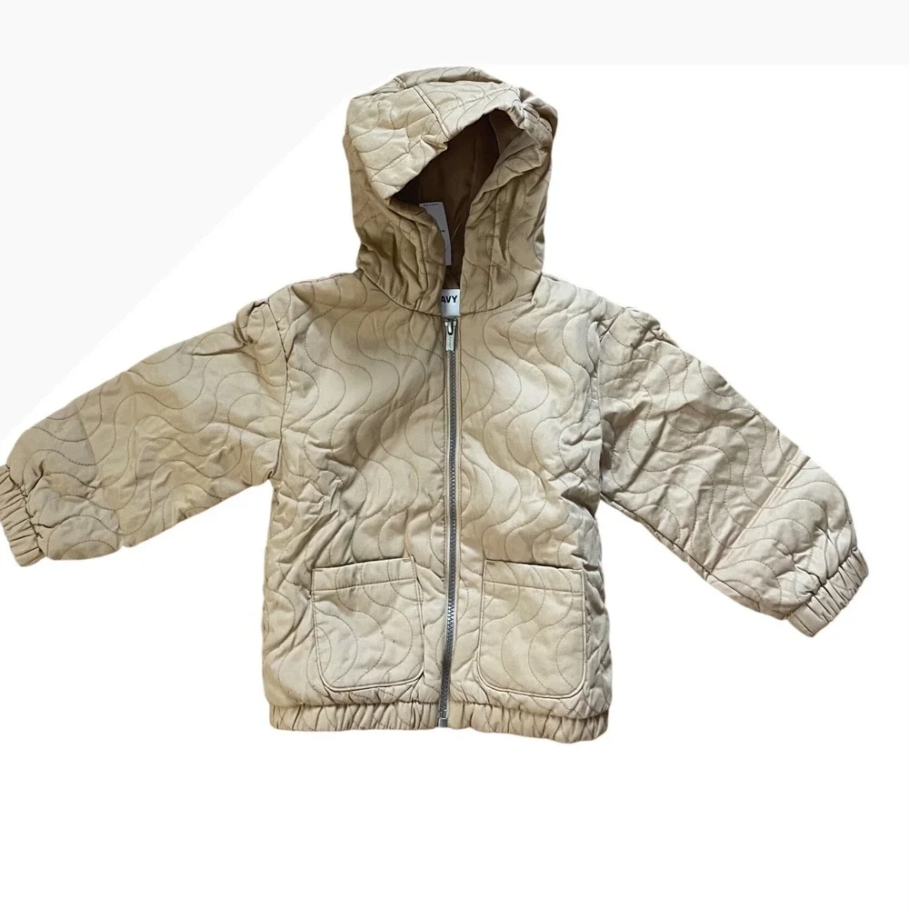 Old Navy Toddler Quilted Hooded Jacket Graham candy color‎ NEW 5T